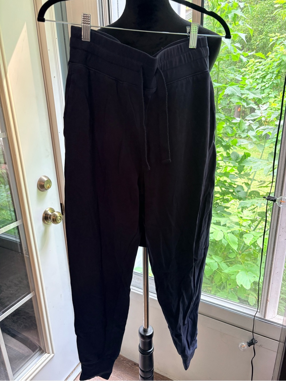 Pact Navy Blue High-Waist Tie-Waist Joggers